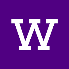 White letter W on purple background